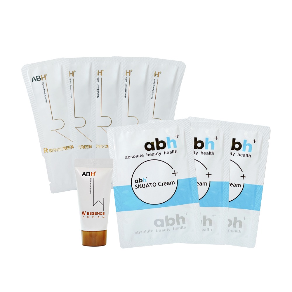 ABH+ 무료샘플 3종 (W에센스크림+R선스크린+스누아토크림)